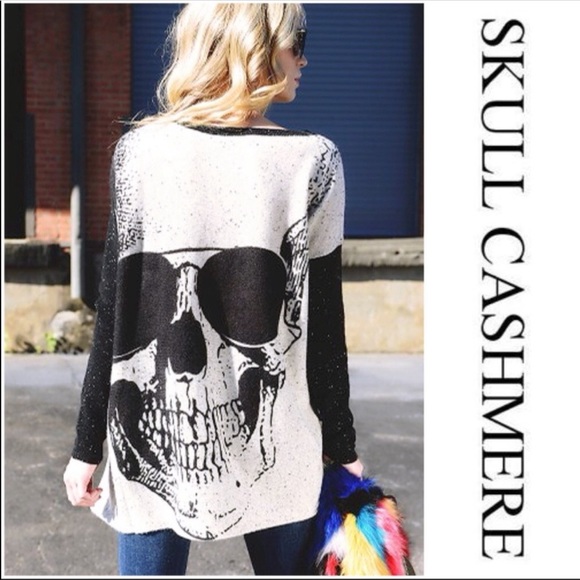 Skull Cashmere Sweaters - RARE Skull Cashmere Jack Skeleton Sweater XS